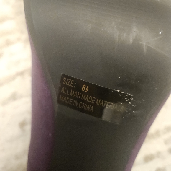 Qupid plum peeptoe heels - Picture 5 of 6